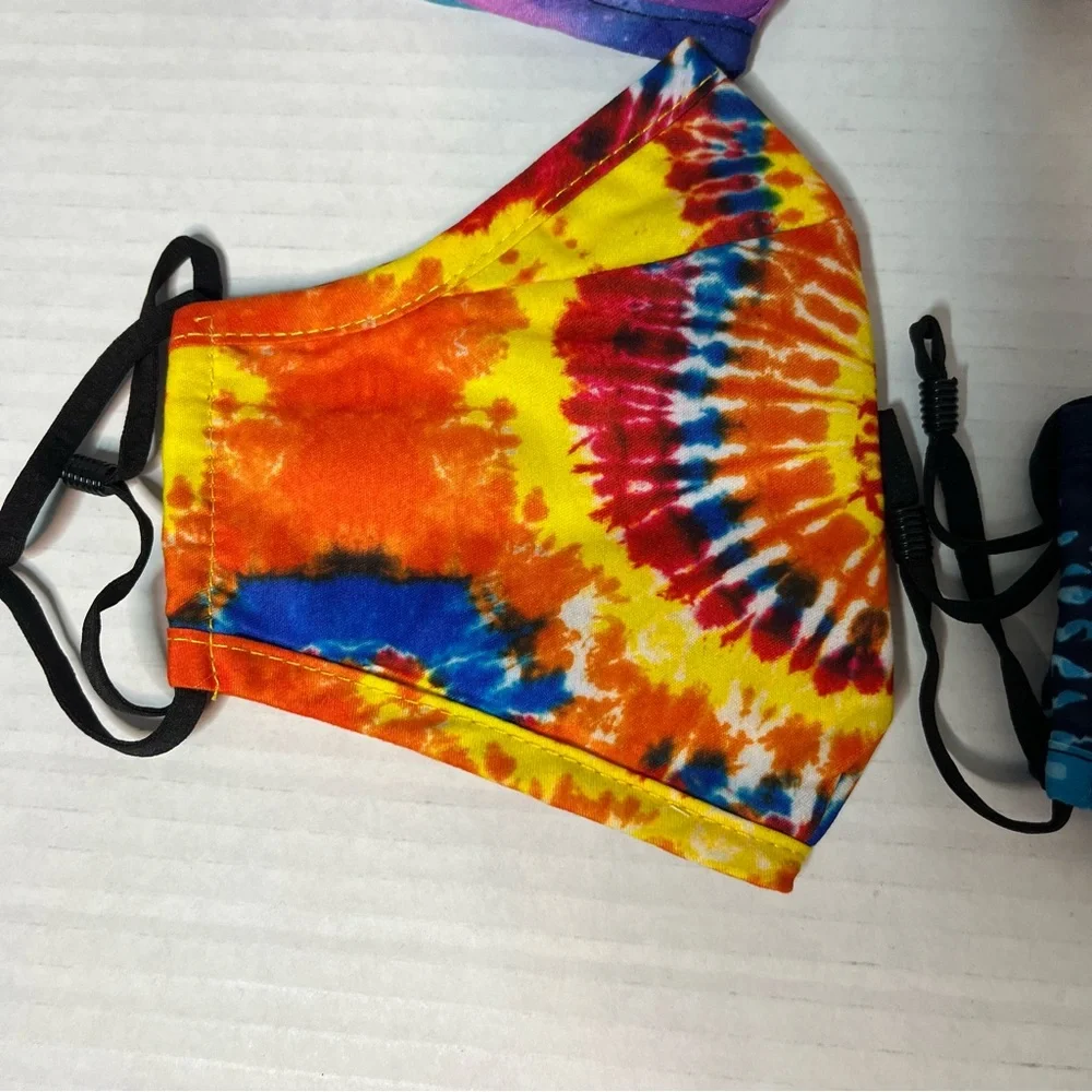 Fedciory Washable Reusable Adjustable Adult Face Masks Tie-Dye Pack of 8 New!